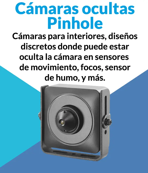 cámaras ocultas pinhole discretas con sensor de movimiento, focos, sentor de humo.