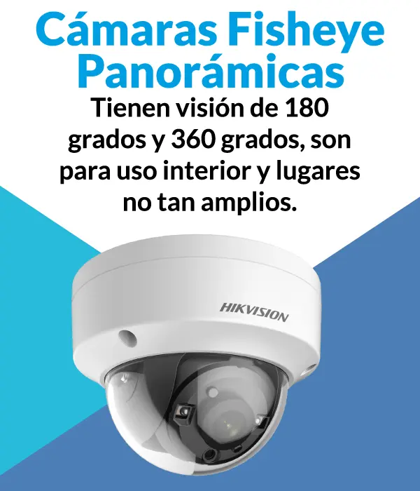 cámaras panorámicas fisheye con visión de 180 grados y 360 grados. para interiores.