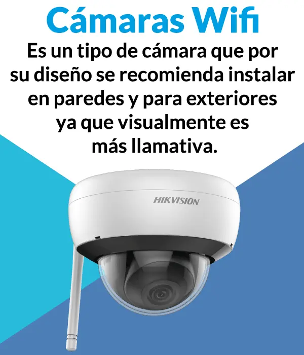 cámaras wifi para instalar en paredes y para exteriores. visualmente llamativa.