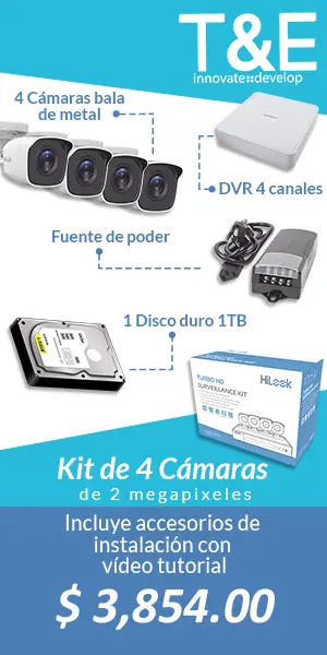 kit de 4 cámaras. incluye accesorios de instalación con video tutorial gratis.