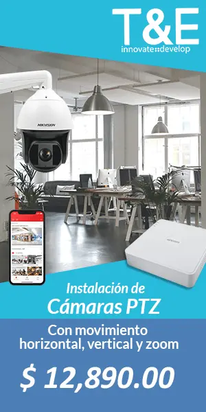 instalación de cámaras ptz con movimiento horizontal, vertical y zoom.